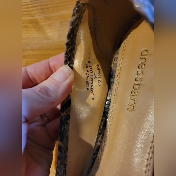 Dressbarn womens brown python detail rounded toe ballet flats 7W - Picture 3 of 8